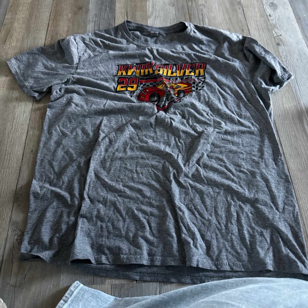 Gildan Gray Racing Graphic Tee